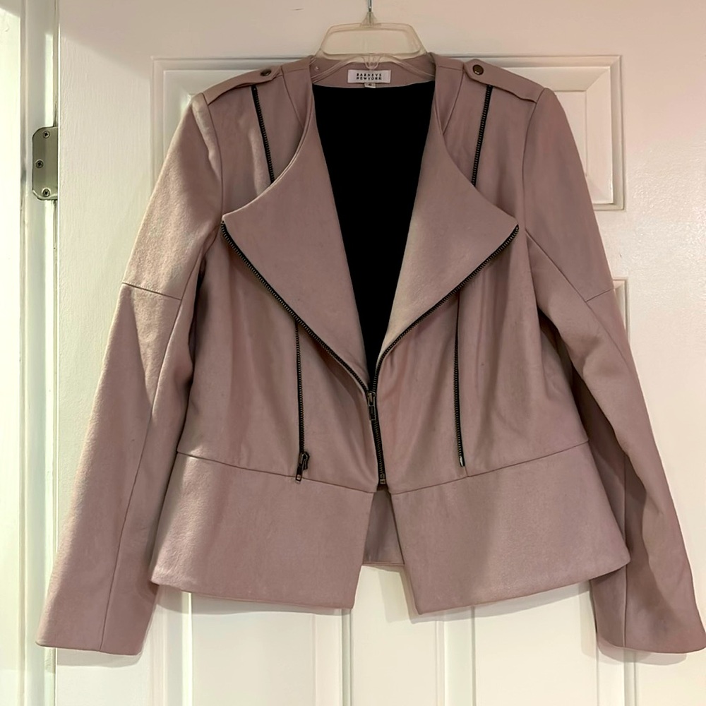 Barneys New York zippered wool blazer/jacket, size 6, color light purple